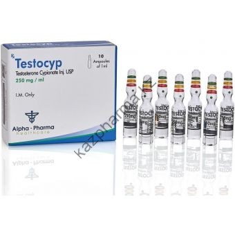 TestoCyp (Тестостерон ципионат) Alpha Pharma 10 ампул по 1мл (1амп 250 мг) - Есик